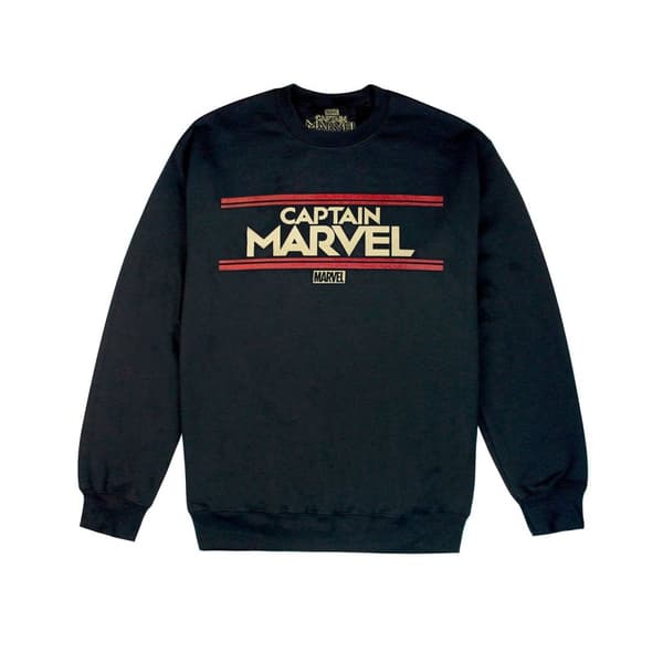 Marvel Captain Marvel Sweatshirt med bokstäver för kvinnor och damer