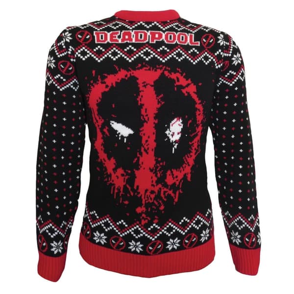 Deadpool Unisex Adult Spray Knitted Christmas Jumper