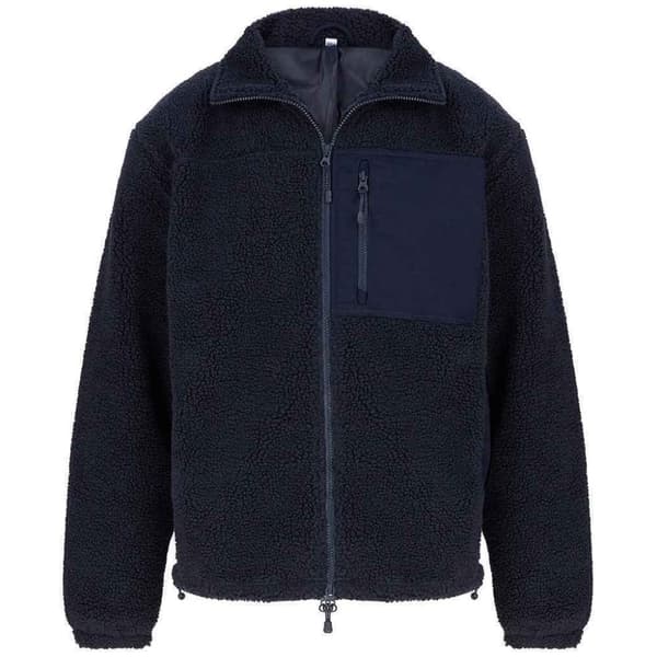 Front Row Unisex Adult Sherpa Recycled Fleece Jacket Navy XL