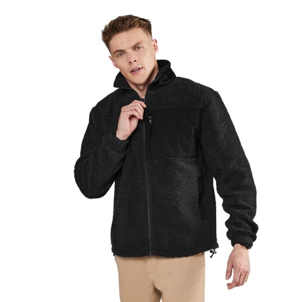 Front Row Mens Sherpa Recycled Fleece Jacket