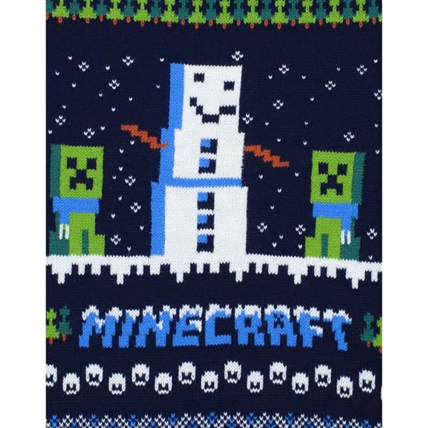 Minecraft Childrens/Kids Snowy Knitted Christmas Jumper