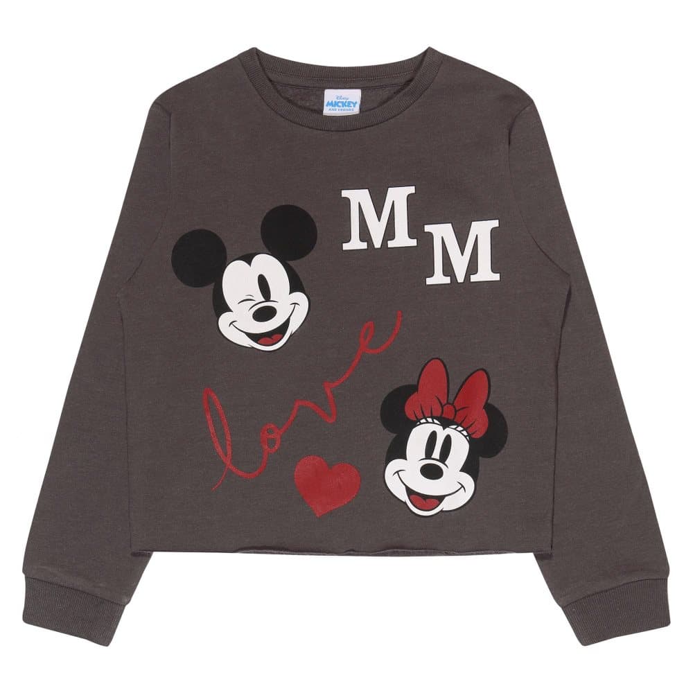 Mickey Mouse Girls Love Crop Sweatshirt