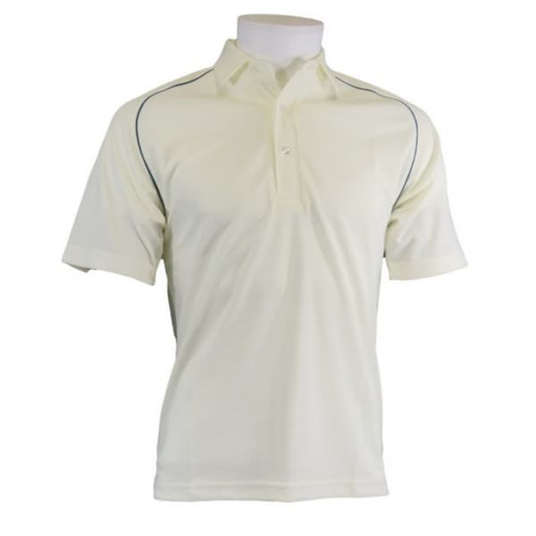 Carta Sport Cricket-trøje med kontrastfarvede paspoleringer til børn/børn Off White/Green S-M
