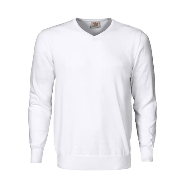 Printer Mens Forehand Knitted V Neck Sweatshirt White XXL