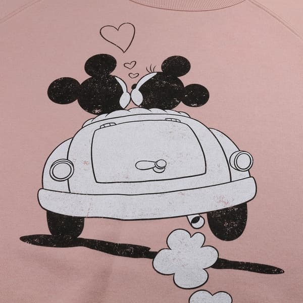 Disney Sweatshirt til kvinder/damer Mickey & Minnie Mouse Hearts Crop Sweatshirt