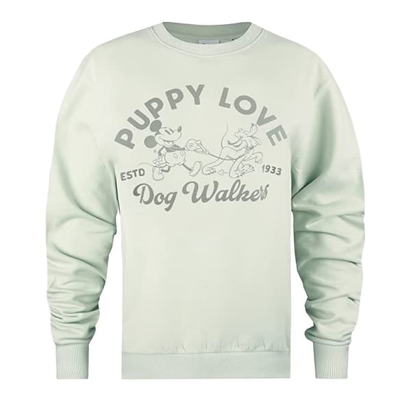 Disney Kvinnor/Damer Puppy Love Crew Neck Sweatshirt Sage S
