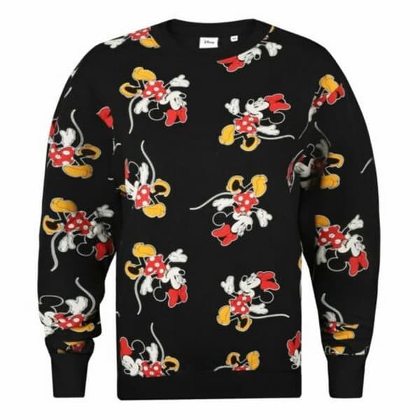 Disney Kvinnor/Ladies Strides Minnie Mouse All-Over Print Sweatshirt Black XL