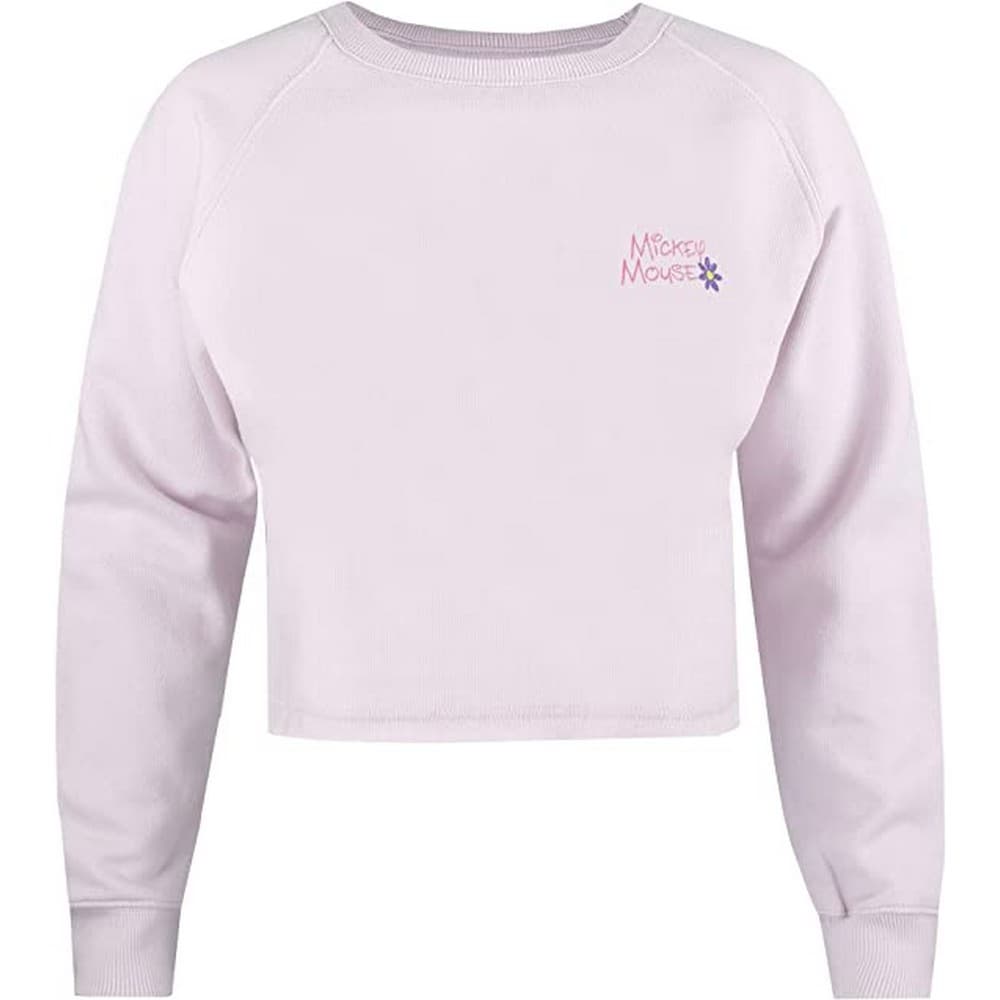 Disney Kvinnor/Damer Musse Pigg Blommor Crop Sweatshirt