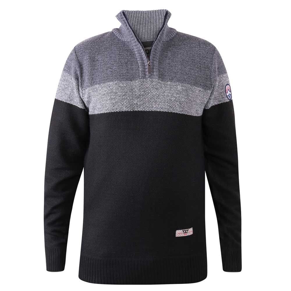 Duke Lewisham D555 Panel Quarter Zip Sweatshirt för herrar