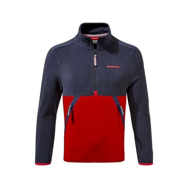 Craghoppers Childrens/Kids Nox Half Zip Fleece Top Blue Navy/Sriracha Red 13 Years