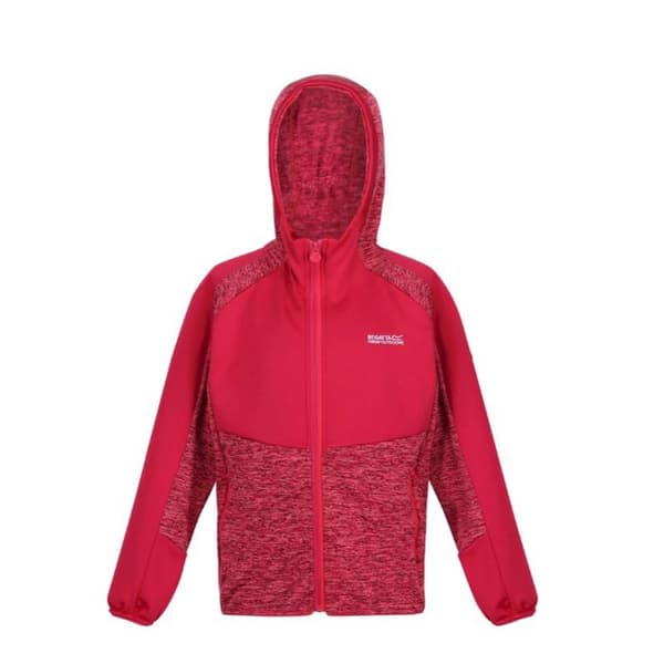 Regatta Childrens/Kids Dissolver VI Marl Fleece Full Zip Hoodie Pink Potion/Berry Pink 13 Years