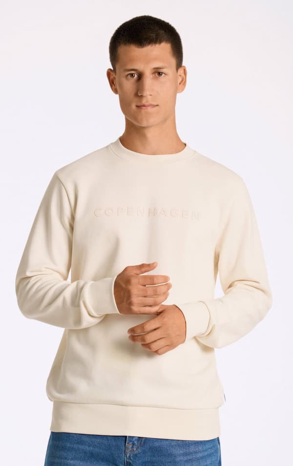 Lindbergh White - Sweatshirt 30-705095B Logo Offwhite - Pearl White M