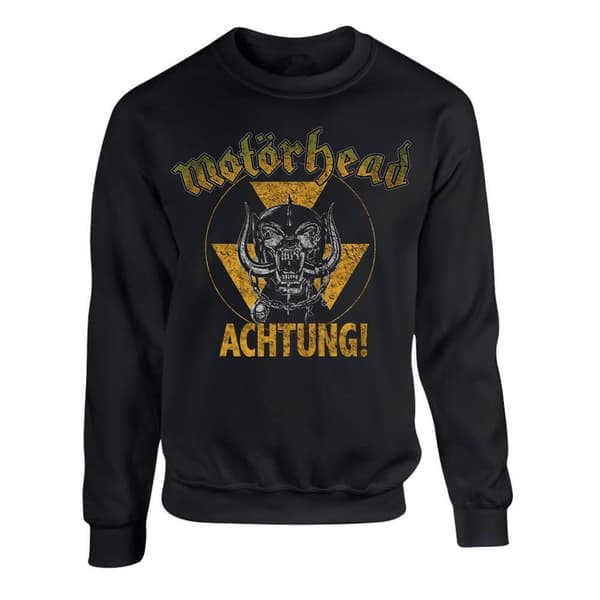 Motörhead Achtung Hoodie Svart Ex Large