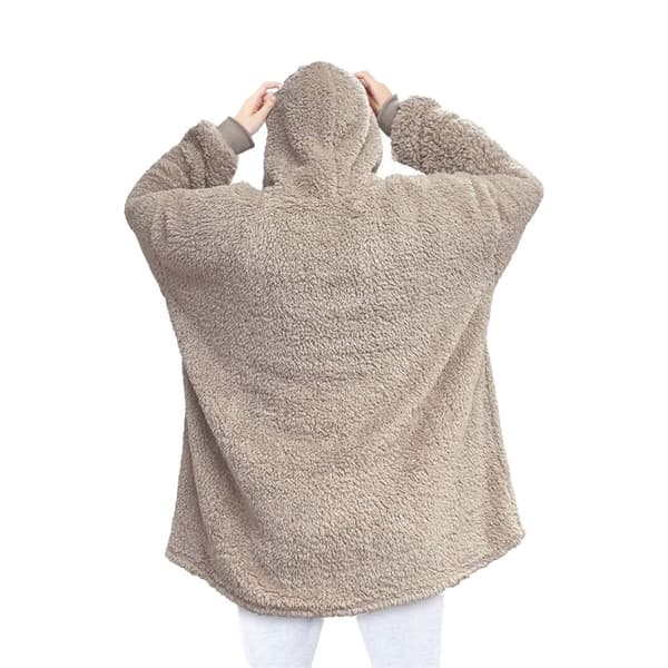 Ribbon Unisex Adult Teddy Fleece Oversized Hoodie