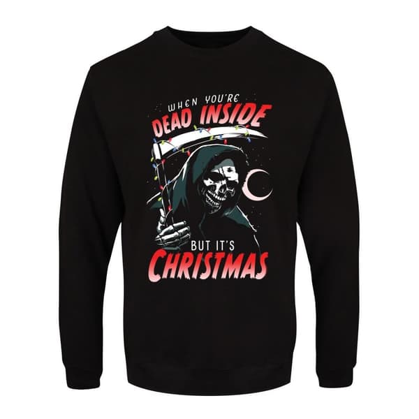 Grindstore Sweatshirt til mænd Når du er død indeni, men det er jul Black M