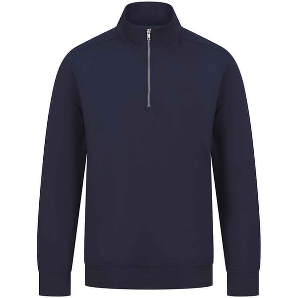 Henbury Unisex sweatshirt med bæredygtig kvart lynlås til voksne