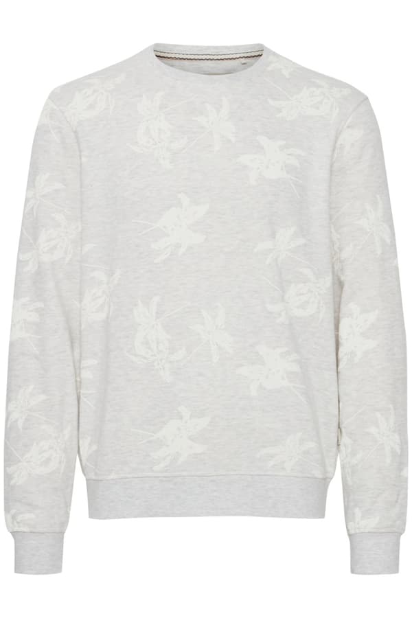 Blend - Sweatshirt 20715358 Bladmönstrad Ljusgrå M