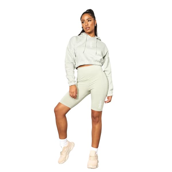 NVME Kvinnor/Damer Crew Neck Crop Hoodie