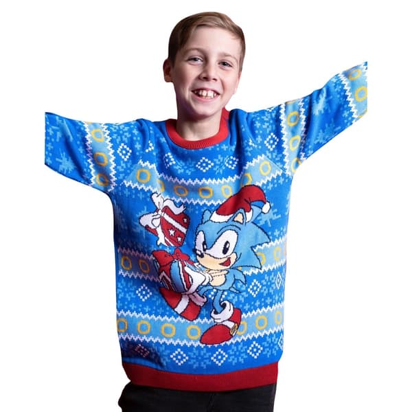 Sonic The Hedgehog Strikket juletrøje til børn/børn