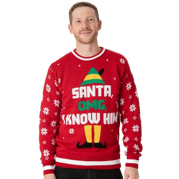 Elf Unisex vuxen stickad jultröja för vuxna