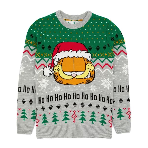 Garfield Unisex vuxen stickad jultröja för vuxna