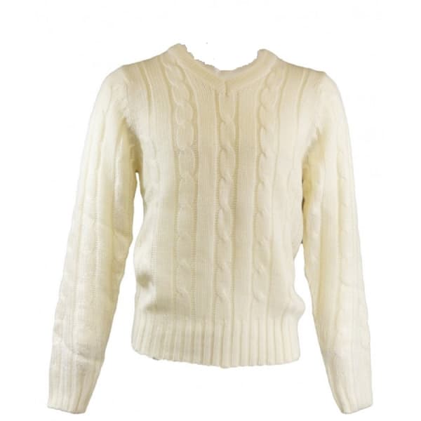 Carta Sport Mens Plain Cricket Jumper Off White XL