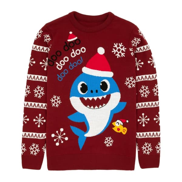 Baby Shark Strikket juletrøje til mænd med far haj
