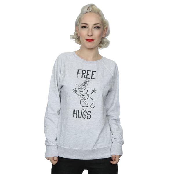 Frozen Womens/Ladies Free Hugs Olaf Heather Sweatshirt