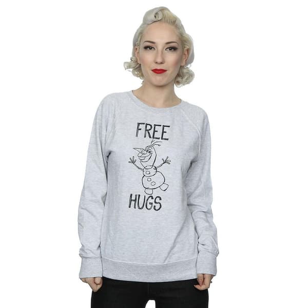 Frozen Womens/Ladies Free Hugs Olaf Heather Sweatshirt