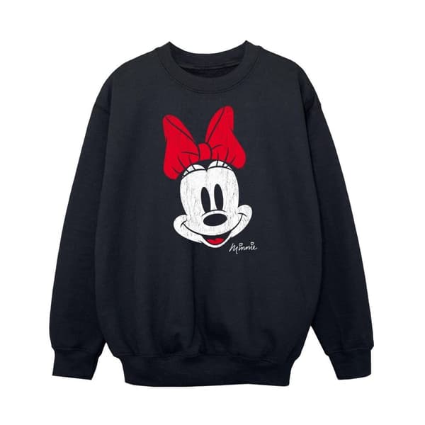 Disney Girls Minnie Mouse Face Sweatshirt