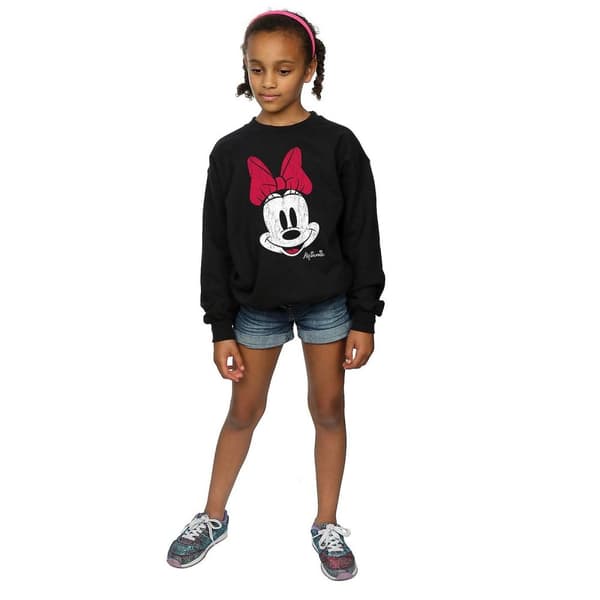 Disney Girls Minnie Mouse Face Sweatshirt