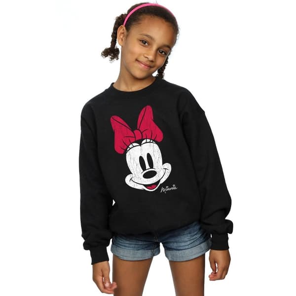 Disney Girls Minnie Mouse Face Sweatshirt