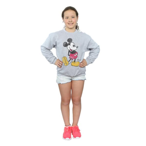 Disney Girls Classic Kick Mickey Mouse Sweatshirt