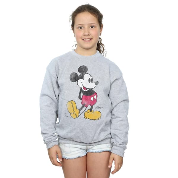 Disney Girls Classic Kick Mickey Mouse Sweatshirt