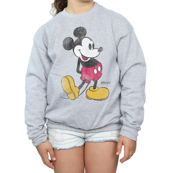 Disney Girls Classic Kick Mickey Mouse Sweatshirt