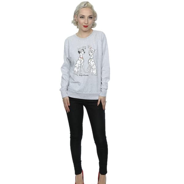 101 Dalmatians Womens/Ladies Pongo And Perdita Heather Sweatshirt