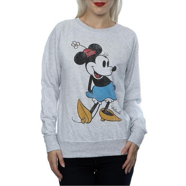 Disney Dam/Tjej Klassisk Minnie Mouse Heather Sweatshirt