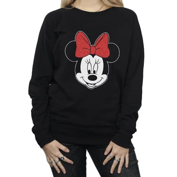 Disney Womens/Ladies Minnie Mouse Head Sweatshirt