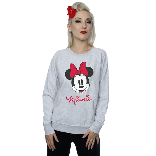 Disney Dam/kvinnor Minnie Mouse Face Heather Sweatshirt