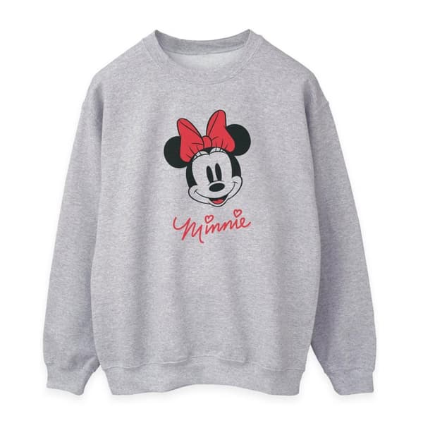 Disney Dam/kvinnor Minnie Mouse Face Heather Sweatshirt