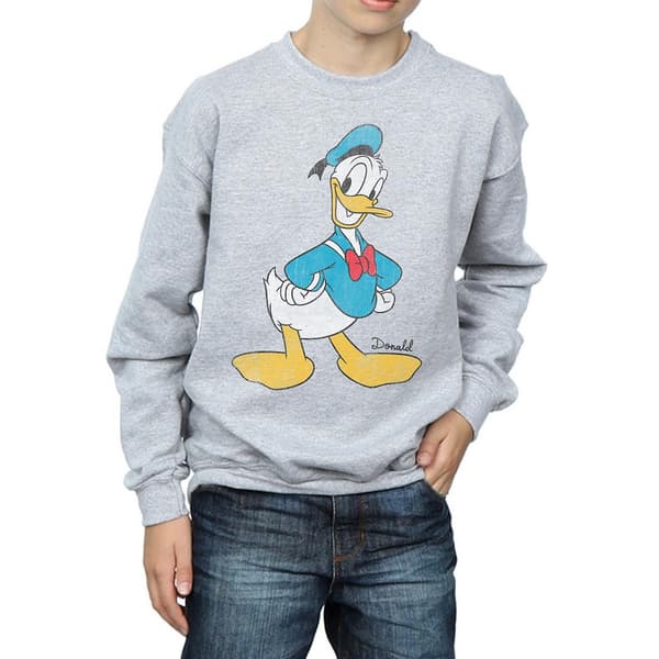 Disney Boys Classic Donald Duck Sweatshirt Sports Grey 9-11 Years