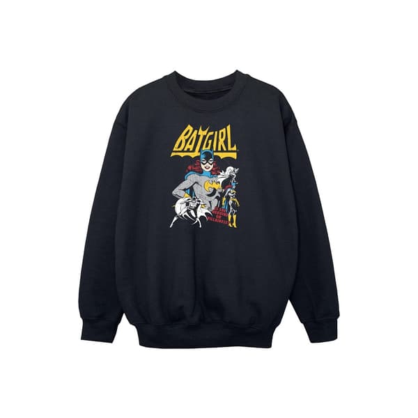 DC Comics Girls Heroine Or Villainess Batgirl Sweatshirt Black 9-11 Years