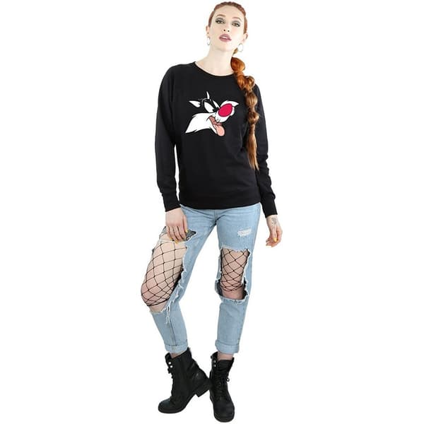 Looney Tunes Sweatshirt med Sylvesteransikte - dam/dam