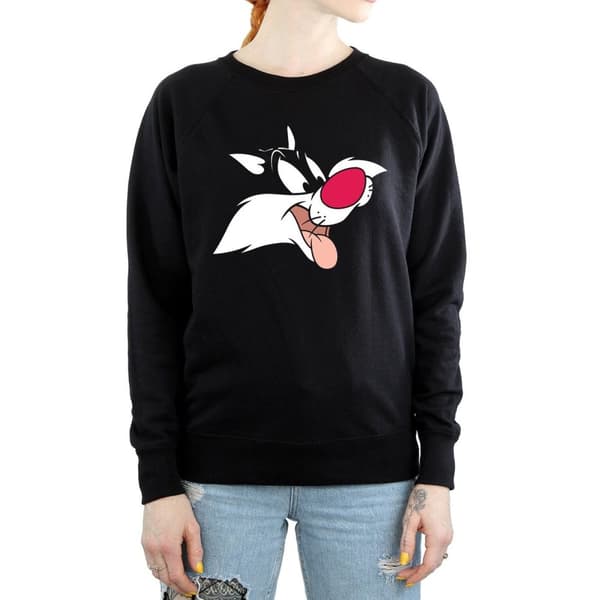 Looney Tunes Sweatshirt med Sylvesteransikte - dam/dam