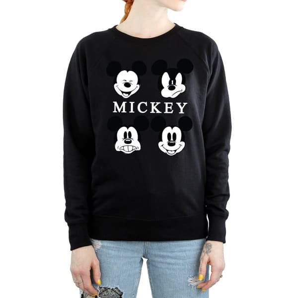 Disney Womens/Ladies Mickey Mouse Head Sweatshirt