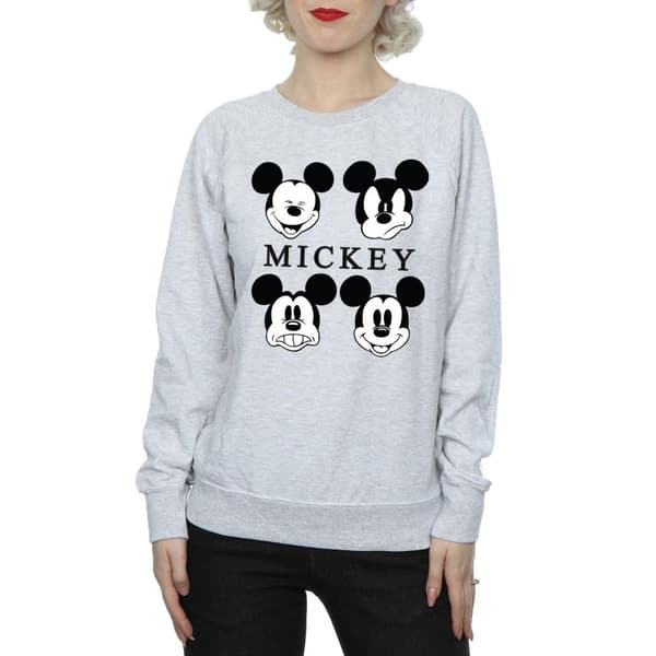 Disney Womens/Ladies Mickey Mouse Head Sweatshirt