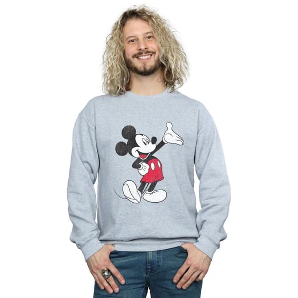 Disney Mens Traditional Wave Mickey Mouse Sweatshirt