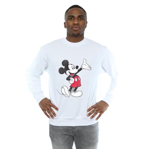 Disney Mens Traditional Wave Mickey Mouse Sweatshirt