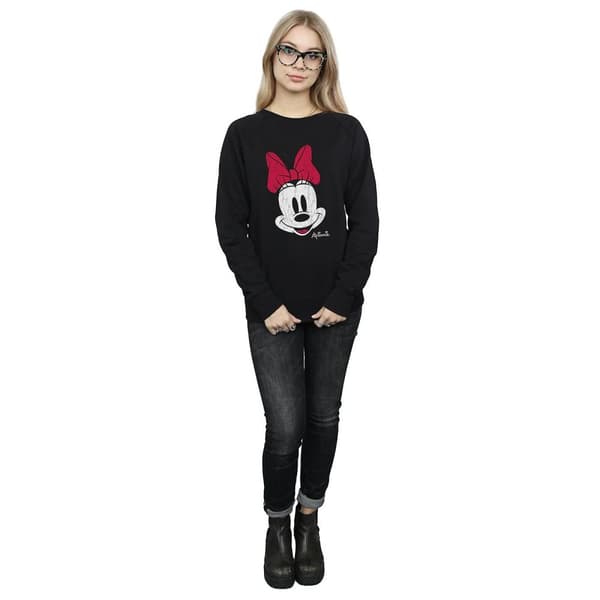 Disney Dam/kvinnor Minnie Mouse Face Sweatshirt