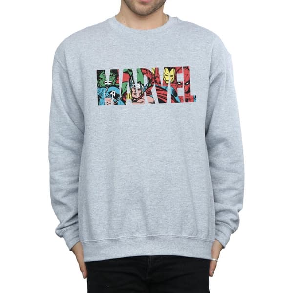 Marvel Comics Mens Infill Logo Sweatshirt